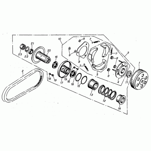 Driven Pulley & Clutch Assy (Kasea Adventure Buggy 125) Driven Pulley & Clutch Assy (Kasea Adventure Buggy 125)