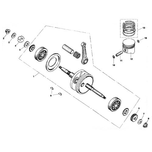 Crankshaft Conrod, Piston (Kasea LM150IIR 2000)