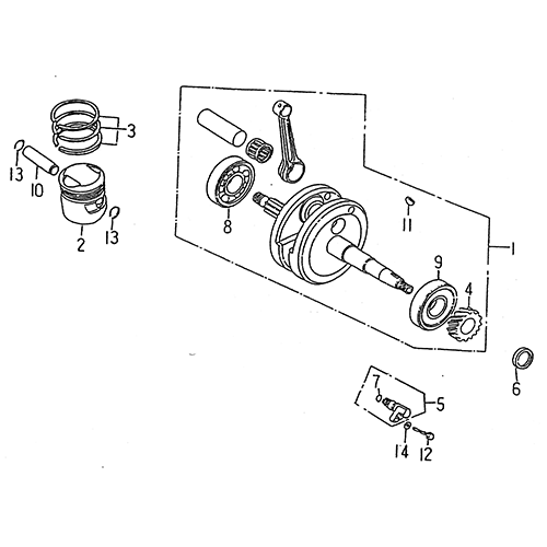 Crankshaft Piston (LRX/SMC Blast ATV 150)