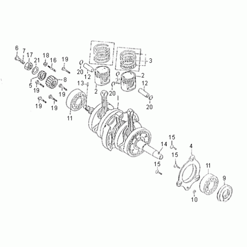 Crankshaft Piston (Kasea Skyhawk 250 Quad) Crankshaft Piston (Kasea Skyhawk 250 Quad)