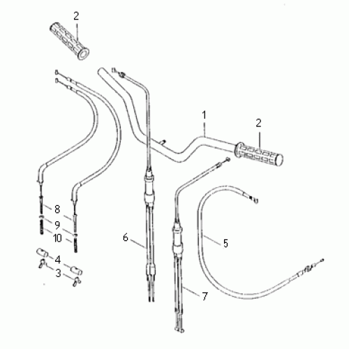 Handlebar & Cables (Kasea Skyhawk 250 Quad)