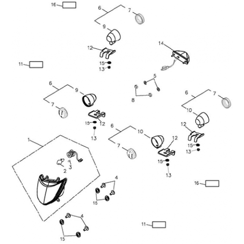 Signal Light, Tailing (Adly ATV 300xs Assault) Signal Light, Tailing (Adly ATV 300xs Assault)