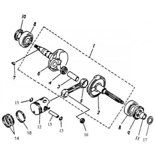 Crankshaft, Piston (ADLY RT-50 Road Tracer)