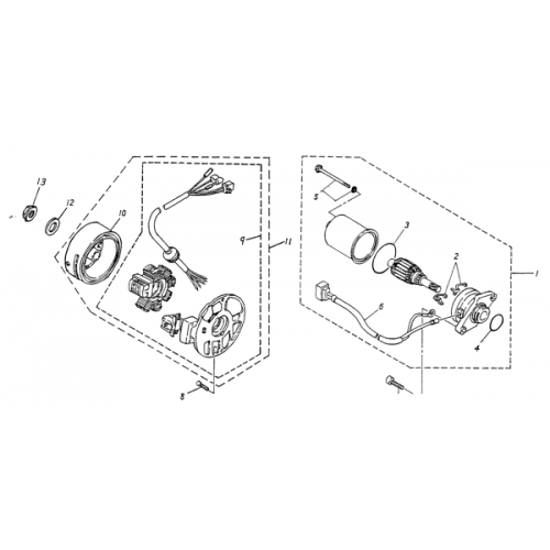 Generator, Starting Motor (Blazer 50cc ATV)