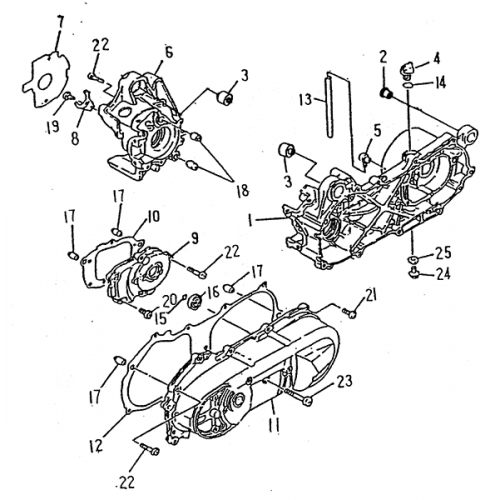 Crankcase (LRX/SMC ATV 50 mini)