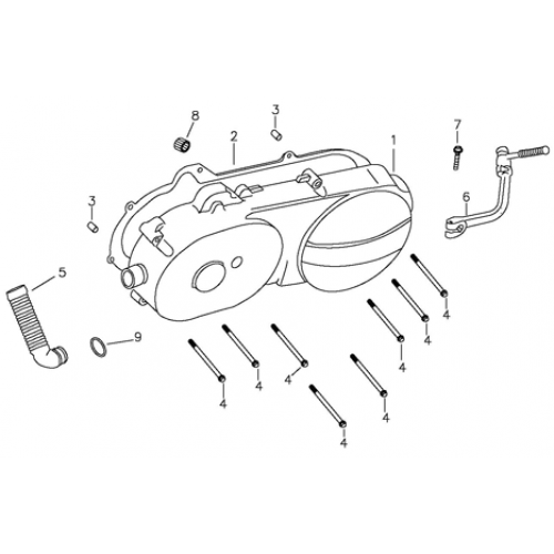 Left Crankcase Cover (Adly ATV 90II 4T (CVT))