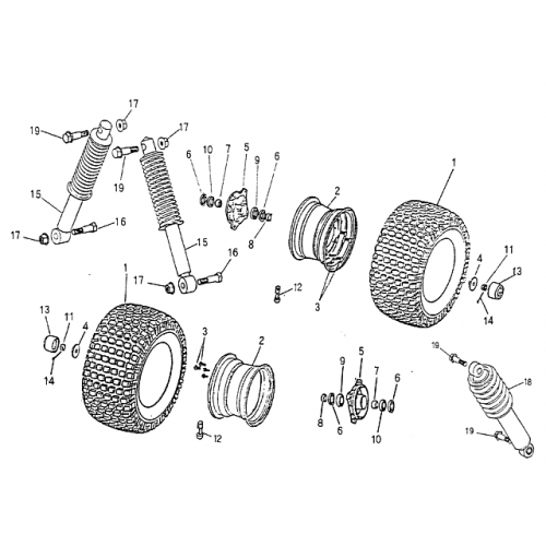 Front Wheel, Suspension (Blazer 90cc ATV)
