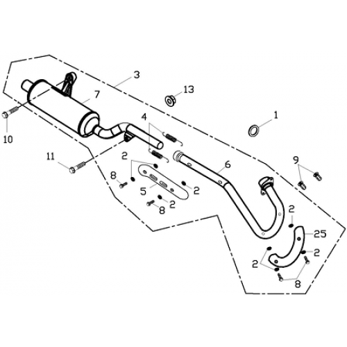 Exhaust Muffler (Adly ATV 150S Interceptor)
