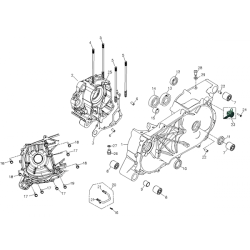 Crankcase (Adly ATV Q280) Crankcase (Adly ATV Q280)