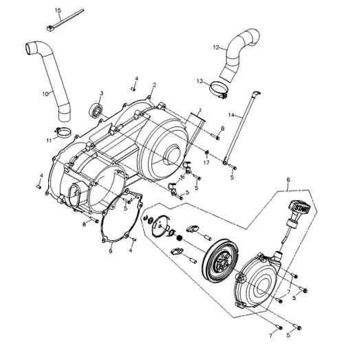 Left Crankcase Cover (Adly ATV Q280)