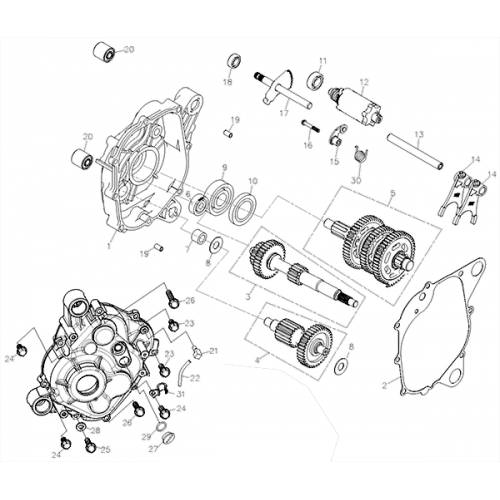 Transmission (Adly ATV Q280) Transmission (Adly ATV Q280)