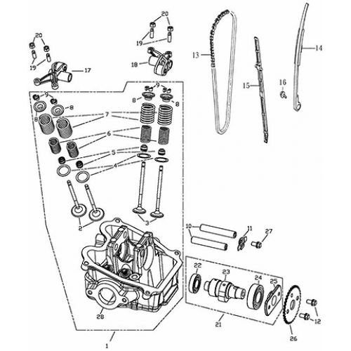 Camshaft / Valve / Cam (Adly ATV Q300)