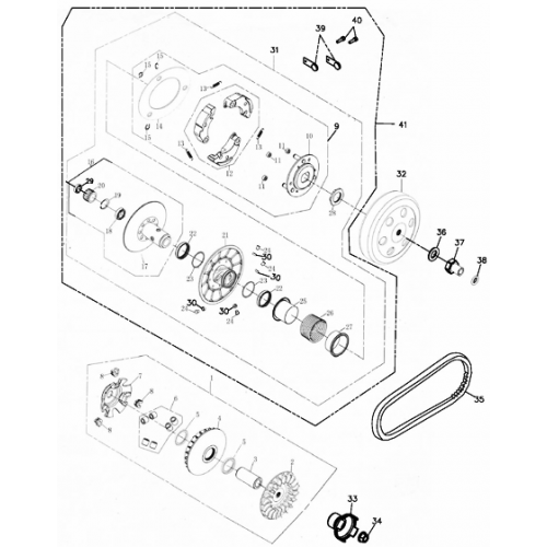 Driven Pulley (Adly ATV Q300)
