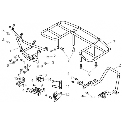 Rear Carrier (2) (Adly ATV Q300) Rear Carrier (2) (Adly ATV Q300)