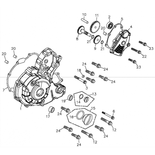Left Crankcase Cover (Adly ATV 300S II CrossXRoad) Left Crankcase Cover (Adly ATV 300S II CrossXRoad)