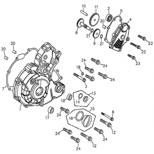Left Crankcase Cover (Adly ATV 300U II) Left Crankcase Cover (Adly ATV 300U II)