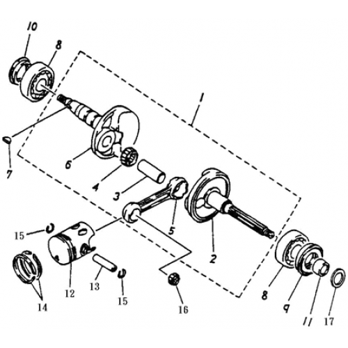 Crankshaft, Piston (Adly ATV 50cc 2T) Crankshaft, Piston (Adly ATV 50cc 2T)