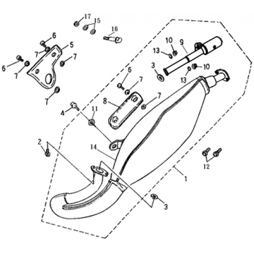 Exhaust (Adly ATV 50cc 2T) Exhaust (Adly ATV 50cc 2T)
