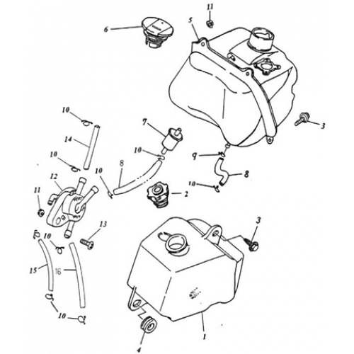 Fuel Tank, Oil Tank (Thunder Bike 50) Fuel Tank, Oil Tank (Thunder Bike 50)