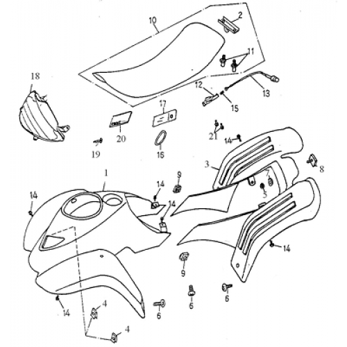 Body Cover, Seat (Adly ATV 90cc 2T) Body Cover, Seat (Adly ATV 90cc 2T)