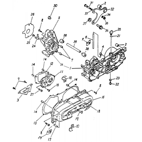 Crankcase (Adly ATV 90cc 2T)