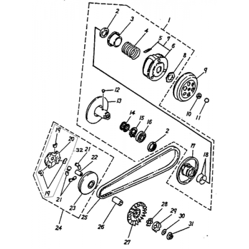 Clutch (Adly ATV 90cc 2T) Clutch (Adly ATV 90cc 2T)