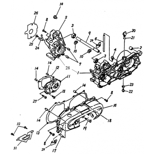 Crankcase (Adly Jet 50) Crankcase (Adly Jet 50)