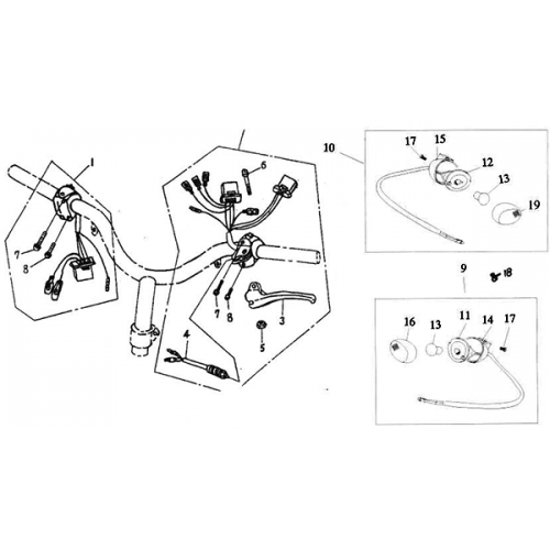 Front Signal, Handle Switch (Adly Jet 50) Front Signal, Handle Switch (Adly Jet 50)