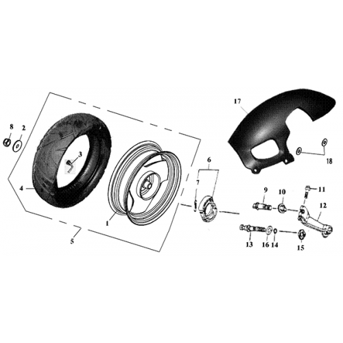 Rear Wheel | SPCC Rim (Adly Noble ST-50)
