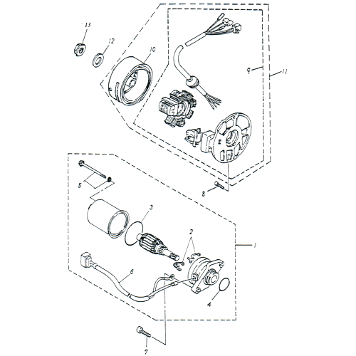 Generator, Starting Motor (Adly SuperSonic 50cc II) Generator, Starting Motor (Adly SuperSonic 50cc II)