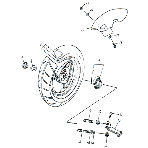Rear Wheel (Aluminum Rim) (Adly SuperSonic 50cc II)