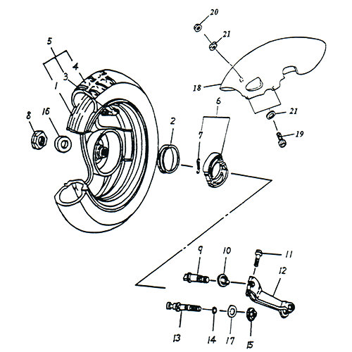 Rear Wheel (13IN SPCC Rim) (Adly SuperSonic 50cc II)