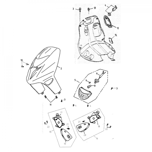 Front Cover, Headlight Front Cover, Headlight
