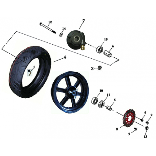 Front Wheel (Adly BullsEye 50)