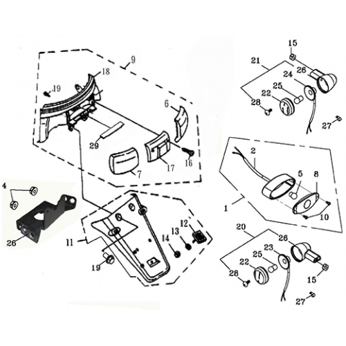 Tail Light (Adly BullsEye 50) Tail Light (Adly BullsEye 50)