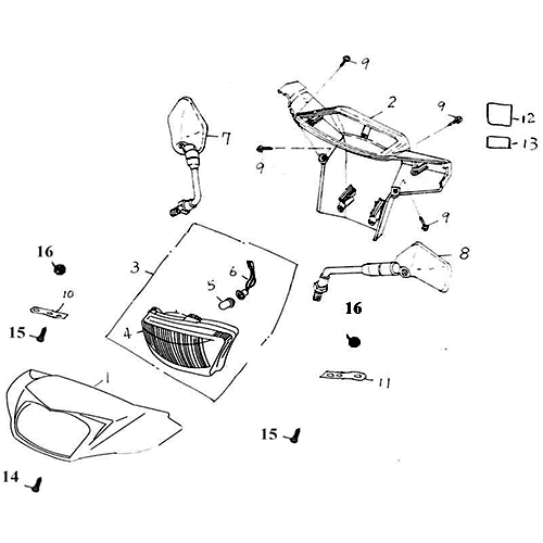 Headlight (DOT), Mirrors (Silver Fox (4 Stroke)) Headlight (DOT), Mirrors (Silver Fox (4 Stroke))