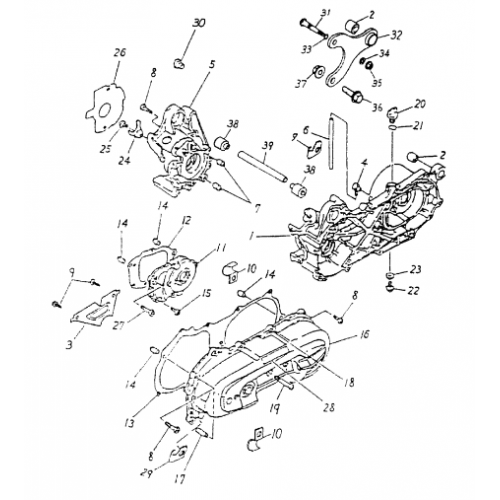 Crankcase (Bombardier Mini DS 50 2T)