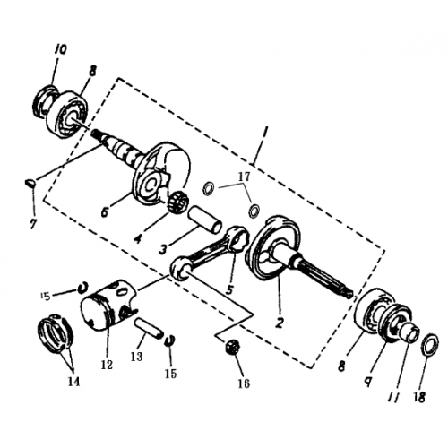 Crankshaft | Pistons (Bombardier Mini DS 90 2T)