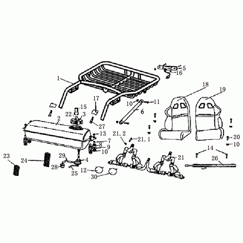 Seat/Carrier/Fuel Tank (Dazon Raider 150 2006 and Earlier)