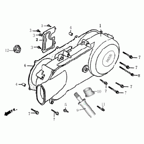 Left Crankcase Cover (Dazon Raider 150 2006 and Earlier)