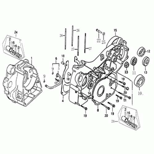 Crankcase (Dazon Raider 250 2005 and Older)