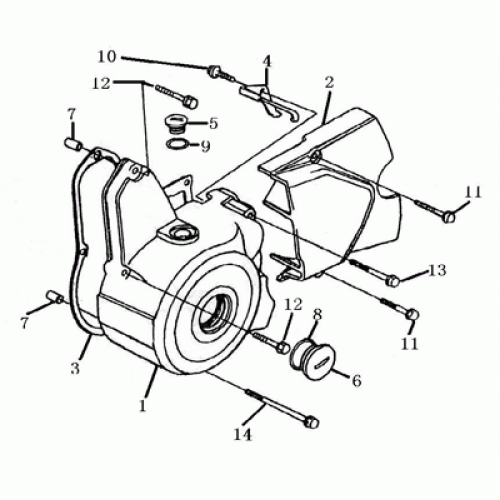 Left Crankcase Cover (Dazon Raider 90 2005 and Older)