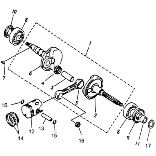 Crankshaft, Piston (Lambretta UNO50)