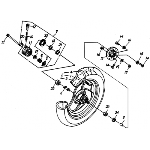 Front Wheel (12” SPCC RIM) (Lambretta UNO50)