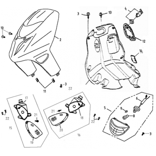 Front Cover, Head Light (Lambretta UNO50)